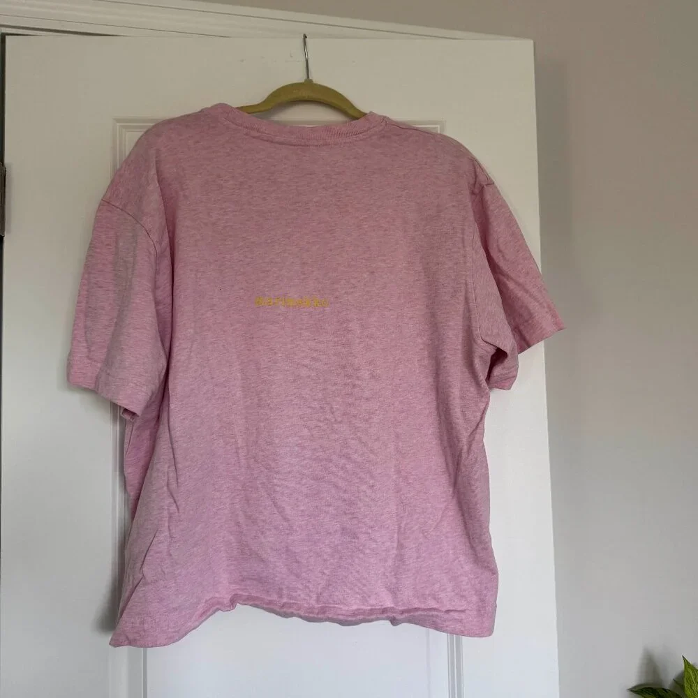 Marimekko Pink Graphic T-Shirt Women’s Large 100% Cotton | Scandinavian Style - Picture 2 of 9